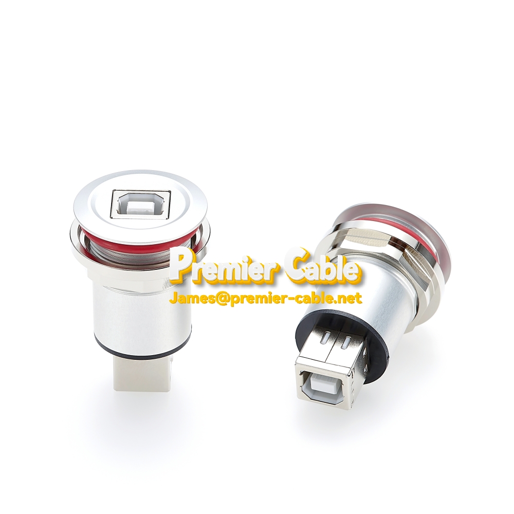 Circular USB2.0 socket B female to B female printer panel mount module socket